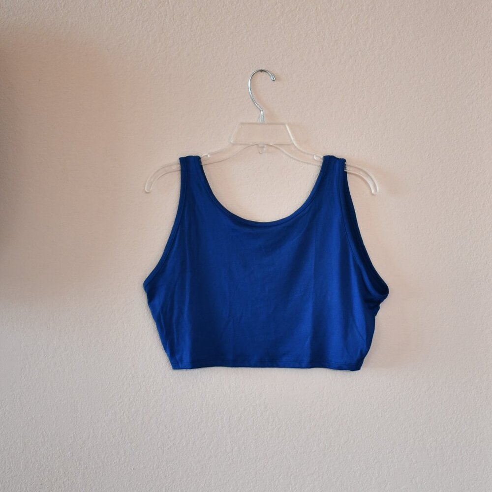 Enlighten Women’s Blue Sleeveless Crop Tank Top Size Large